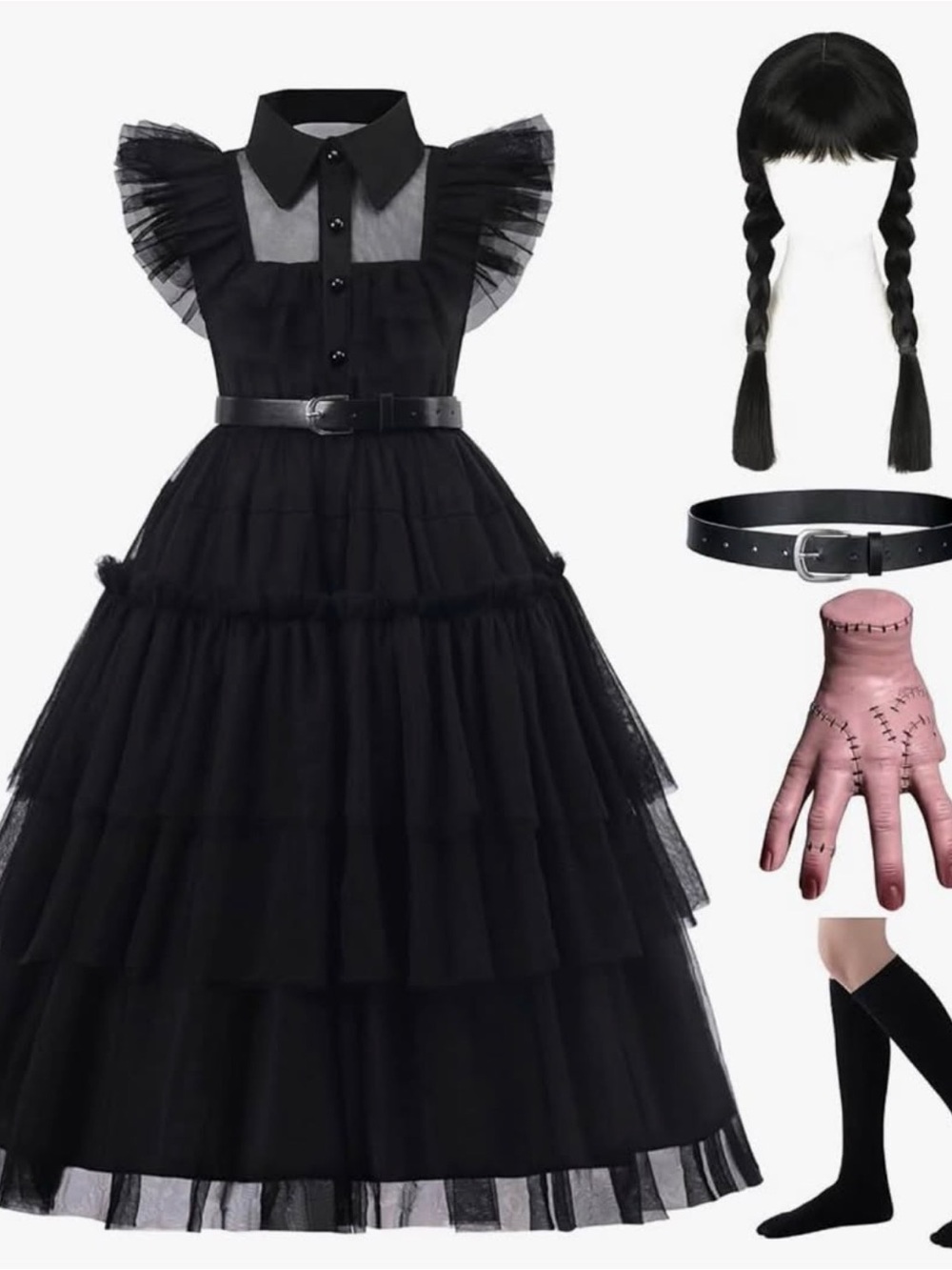 Wednesday Adams Costume Halloween size 6-8 yrs